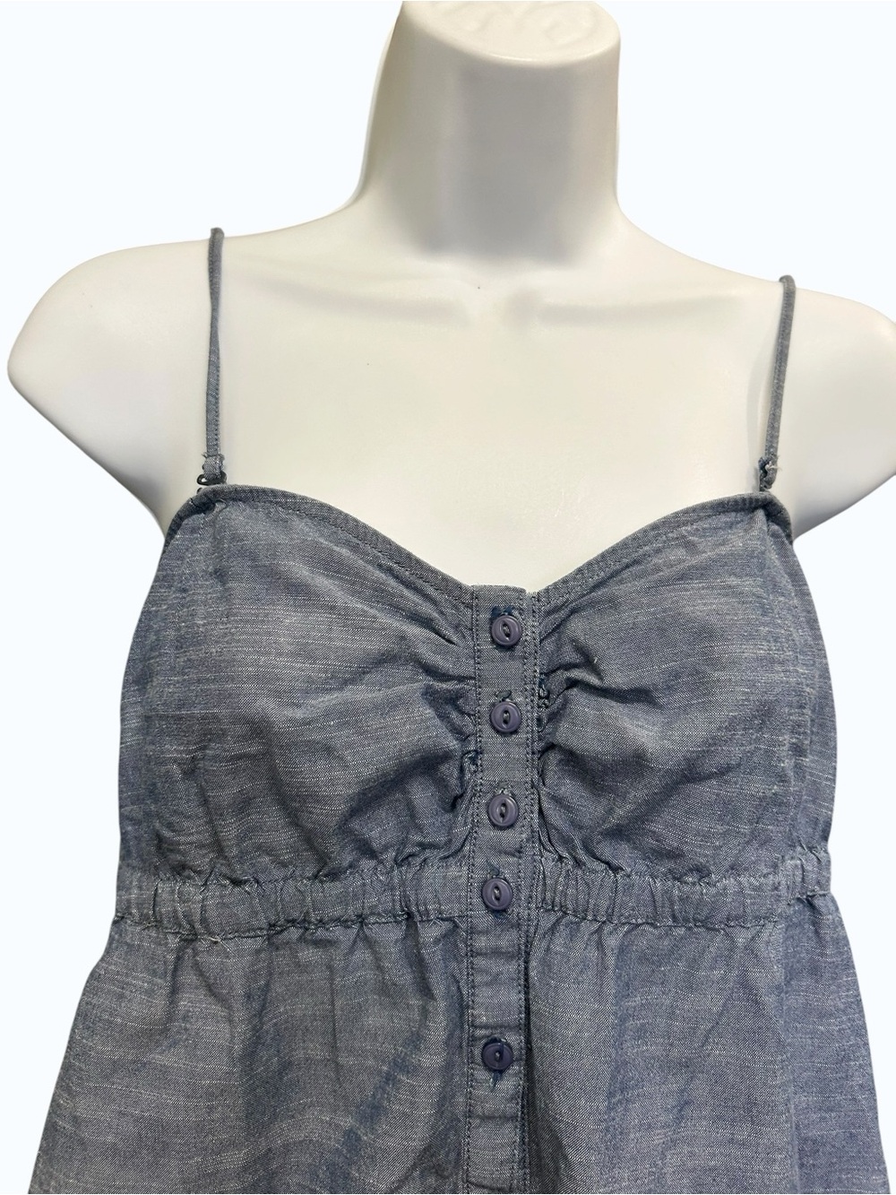 Silver Jeans Blue Chambray Milkmaid Cami Top - Size L - Picture 2 of 5